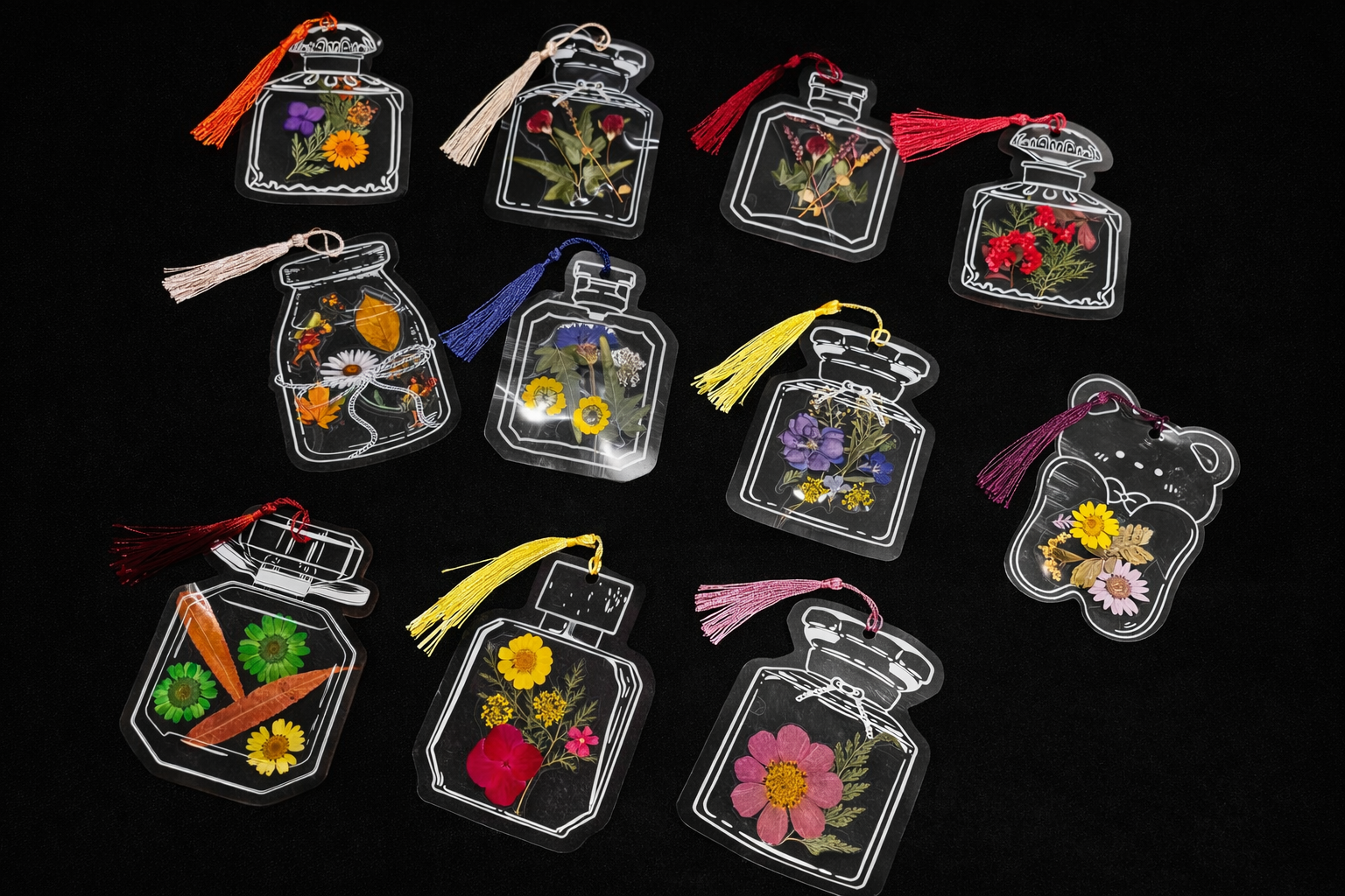 Pressed flower bookmark